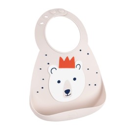Make My Day (メイクマイデイ) Make My Day Oil-Repellent Silicone Bib [Official Japanese Product] Dishwasher-Safe 100% Silicone Soft Bib Polar Bear MMD-BB132