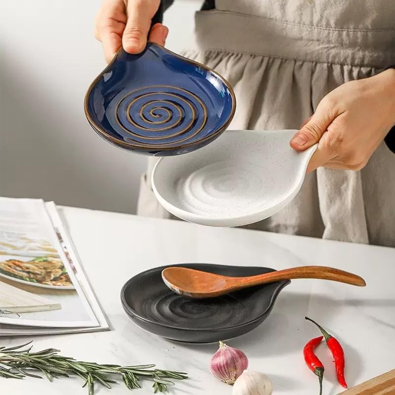 Jiyocy Spoon Rest, Large Ceramic Spoon Holder for Stove Top,
