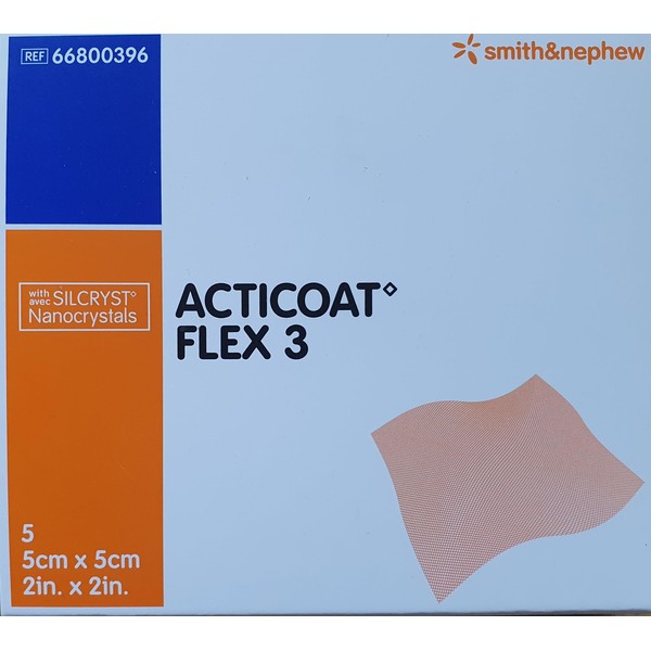 Acticoat 66800396 Bandages, Flex 3.5 cm x 5 cm (Pack of 5)