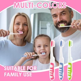 Travel Toothbrush, Portable Travel Toothbrush Set, 3Pcs Mini Toothbrushes, Medium Soft Bristle, Small Folding Tooth Brush Travelling Size Toothbrush for Women Men Home Camping(Blue, Green, Pink)