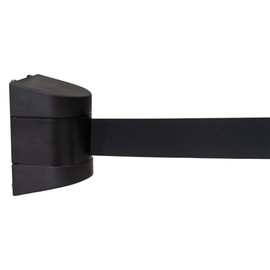 Magnetic Retractable Queue Barrier Tape, Safety Cordon Barrier, 4.6m Belt (Black)