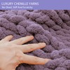 Bigacogo Chunky Knit Blanket Throw 40"x60", 100% Hand Knitted Chenille