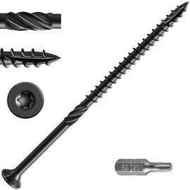Wensilon #10 * 4" Black Deck Screws, (106pcs)2 lbs.Exterior Wood Screws, Rust Resistant epoxy Coated, Bronze, T25 Star Bit