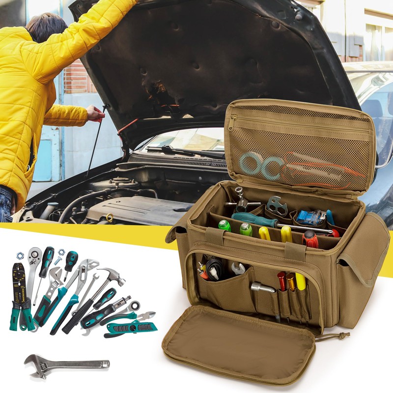 Rexmica Small Tool Bag for Men, Tool Storage Organiser with