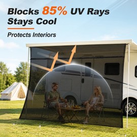 GEARBONE 9'x17'3" RV Awning Sun Shade Screen, Mesh Sunshade for 18' Awning