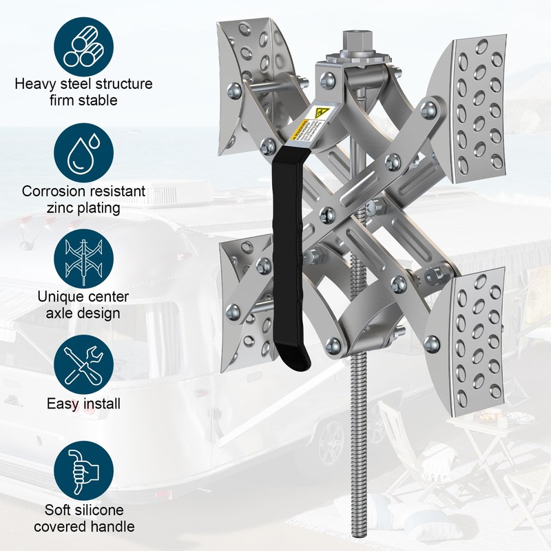 Rvdeaa RV X Chocks Wheel Stabilizer for Travel Trailers, 2