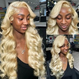 Koiaskral 613 13x6 Lace Front Wig Human Hair Blonde Wig Human Hair 200% Density Transparent Lace Front Wigs Human Hair 613 HD Lace Frontal Wig for Women 26 Inch