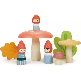 Tender Leaf Toys - Woodland Gnome Family - Woodland Inspired 8 Piece Solid Wood