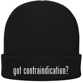 got Contraindication? - Soft Adult Beanie Cap, Black, One Size