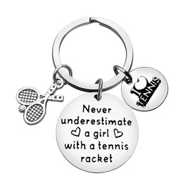 Vadaka Tennis Lover Jewelry Gift Tennis Gift Keychain for Girls Teens Tennis Girl Jewelry Tennis Player Gift Inspirational Gift for Tennis Girl Christmas Birthday Graduation Gift