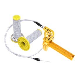 ZSDTRP Universal 7/8" 22mm Motorcycle Throttle Assembly Twists Grip CNC Aluminum with Throttle Cable and Handlebar Grip for Dirt Bike Motorcycle Accessories (StyleB-Gold)