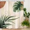 Glawry Boho Sage Green Shower Curtain 60Wx72L Inches, Abstract Bohemian