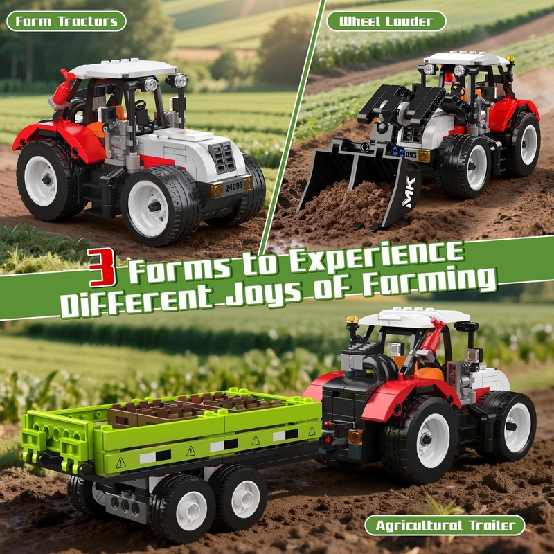 Mould King 24093 Farm Wheel Loader Building Sets, 504+ Pieces