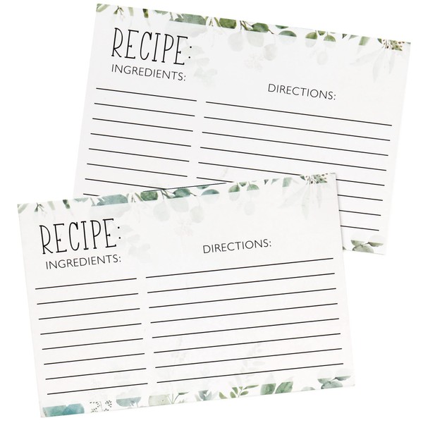GENMOUS 100 Count Recipe Cards 4x6- Double-Sided Thick Cards Stock-