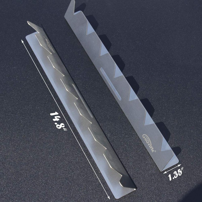 GOUTIME Stainless Steel Shish Kabob Skewer Rack with Storage Bag,