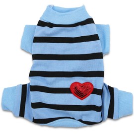 Dog Pajamas Small Dog PJs for Small Dogs Soft Stretchable Puppy Cat Striped Pajama Medium Size Pet Jumpsuit Shirt