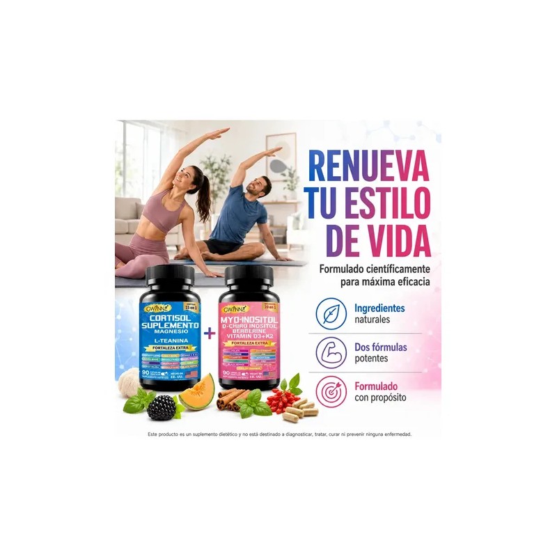 Vitamina Gwynne Cortisol Inositol Myo Cápsula Sabor Pack