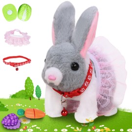 NOLAKMI Easter Bunny Stuffed Animal, Ideal Easter Gifts for Kids 3-5, Hopping Bunny Toys for Kids with Sounds, Wiggling Ears, Nose, Jumping, Great Gift for Birthdays, Children's Day, and Christmas