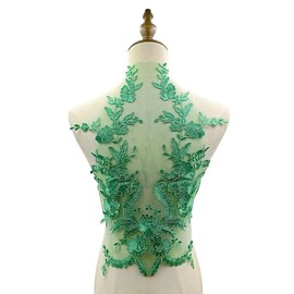 Lace Collar Insert Collar Neck Lace Flowers Lace Collar Appliqué Patch Lace Motif Applique Patches Embroidered Patch for Sewing Fabric Dress Decoration Costume Accessories, Green
