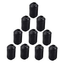 Futheda 10pcs 7mm Inner Diameter Removable Frame Ferrite Ring Core Anti-Interference Filter RFI EMI Noise Reducer Cable Clip Black