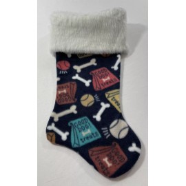HANDMADE 16"X 9" FLEECE CHRISTMAS STOCKING DOG TOYS & TREATS