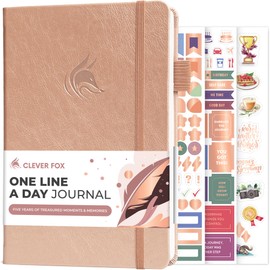 Clever Fox One Line A Day Journal – 5-Year Memory Notebook – Daily Time Capsule Diary for Women & Men –Five-Year Day-by-Day Planner (Rose Gold)