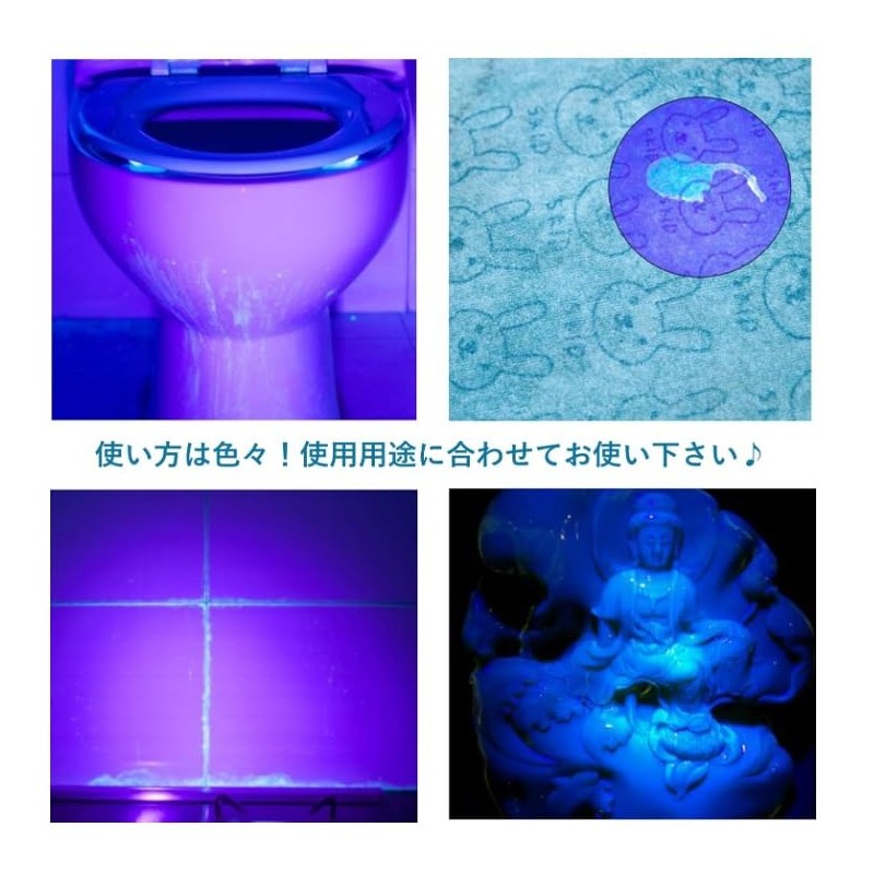 Black Light Mini 9LED Black Waterproof Ultraviolet UV Light Flashlight