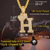 H Necklace with Initials Women Letter Pendant Necklace Gold Plated