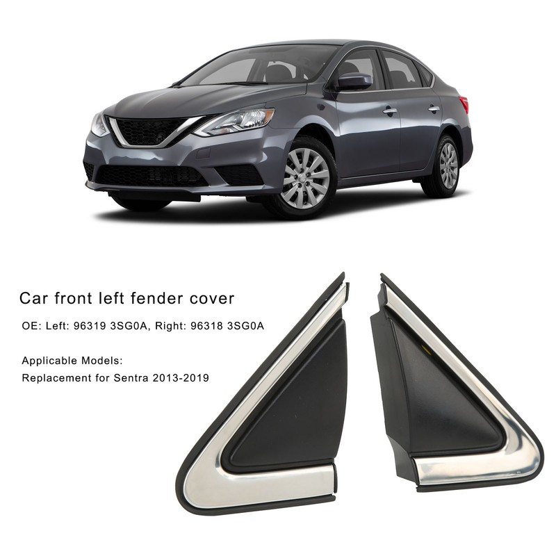 1 Pair Car Front Left Fender Cover 96318 3SG0A Rounded