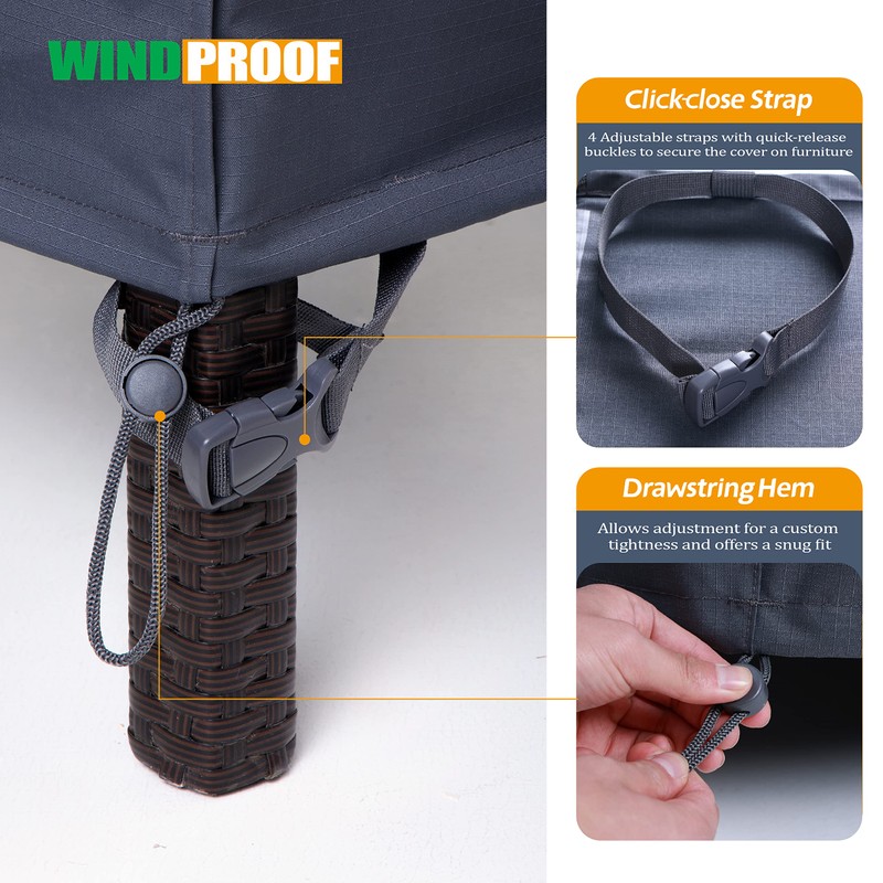 F&J Outdoors Heavy Duty Waterproof UV Resistant I Shape 3Seater