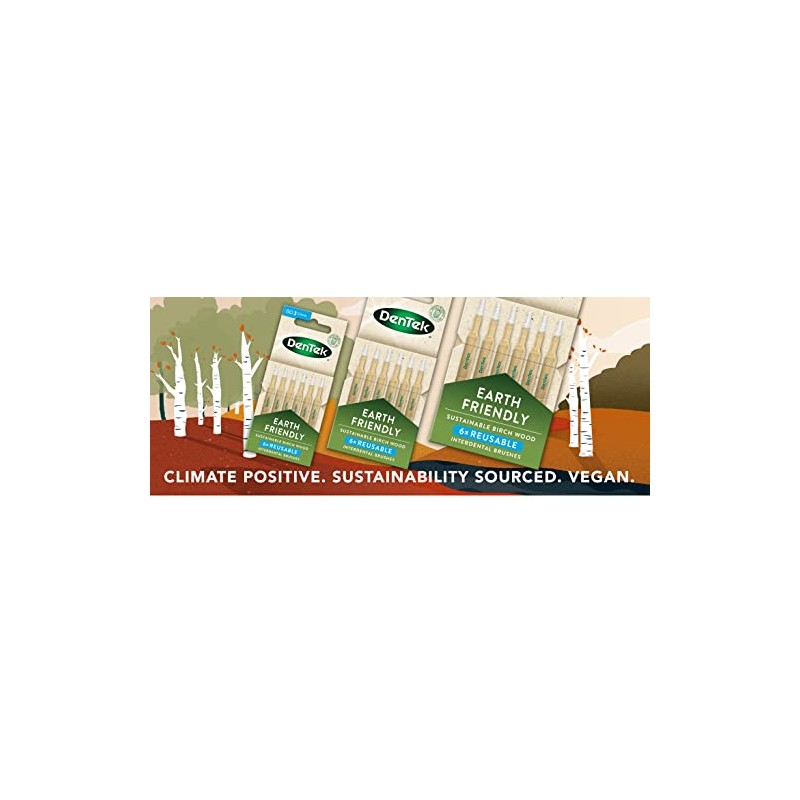 DenTek Earth Friendly Birch Wood Interdental Brushes ISO3/0.6mm - 6