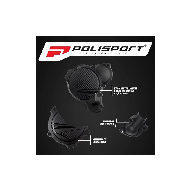 POLISPORT 91375 – Engine Covers Protection Kit KTM, HUSQVARNA Black