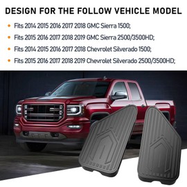 Bed Rail Stake Pocket Covers for 2014-2018 Chevy Silverado 1500/GMC Sierra 1500 and 2015-2019 Silverado/Sierra 2500HD/3500HD, Rear Truck Tonneau Covers Stake Holes Cap Plugs, 2PCS