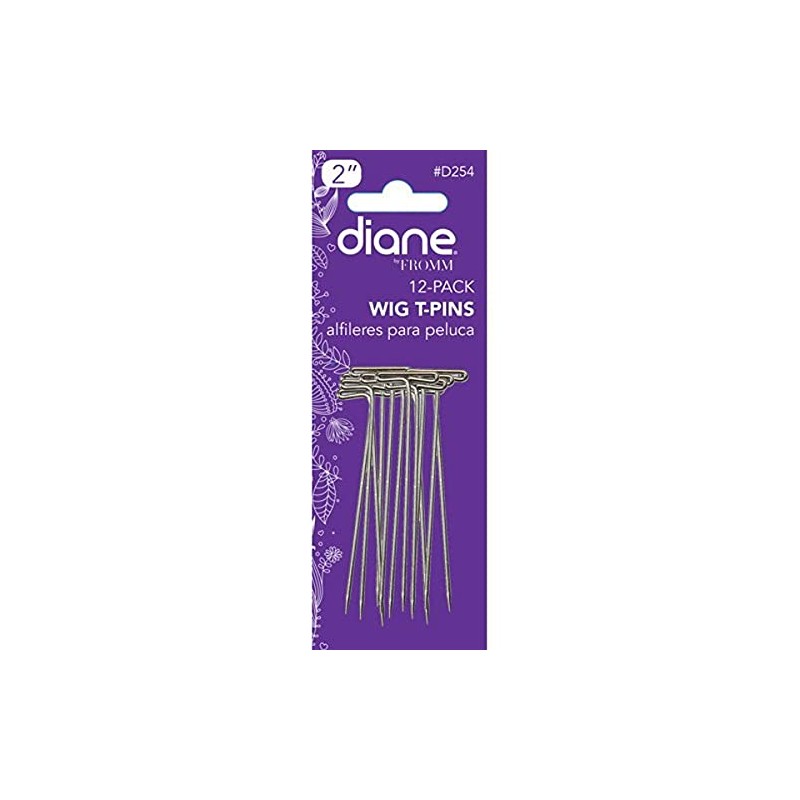 Diane 2-Inch T-Pins for Wigs, Toupees, Hairpieces, Crafting, Displaying, Styling