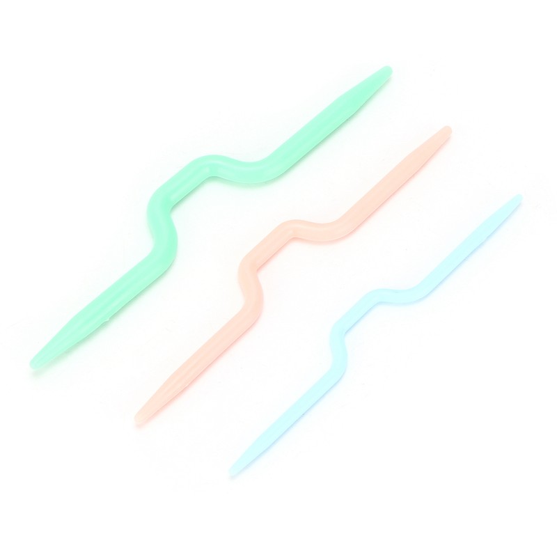 150Pcs Knitting Cable Needles 3 Sizes Smooth Durable Crooked Needle