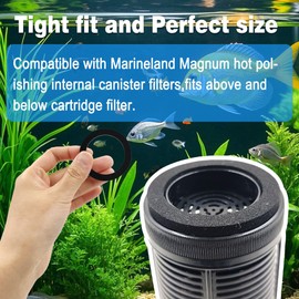 xcivi Accessories for Magnum Polishing Internal Canister Filter, 6PCS Aquarium Carbon, 3 Pack Polishing Internal Canister Filter, 4PCS Foam Rubber Gasket, 3 PCS Micron Cartridge Replacements