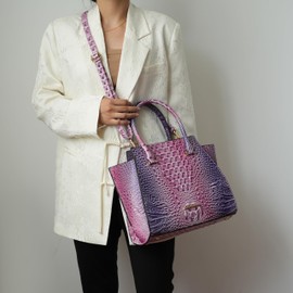 MKF Collection Tote Bag for Women & Wristlet Wallet, Crocodile-Embossed Vegan Leather Top-Handle Handbag Purse Set by Mia k