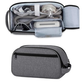 Travel Carrying Bag for CPAP Machine and Accessories, Extra Large Double Layer Travel Cable Organizer Bag, Ventilator Storage Bag with Handle & Compartments, CPAP Equipment & Supplies Storage Bag