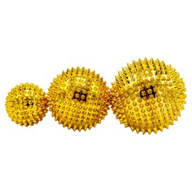 Magnetic Acupuncture Massage Balls, Set of 3 x 2, Approx. 32 mm Diameter, 45 mm Diameter, 55 mm Diameter (Gold, 32 mm Diameter, 45 mm Diameter, 55 mm Diameter)