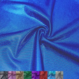 Texco Inc 60" Wide Poly Spandex Dotted Iridescent Hologram Disco Fabric by The Yard-for Home Decor, Accessories, DIY, Apparel, Dance Outfits, Sewing Costumes, Crafts, Royal 1 Yard