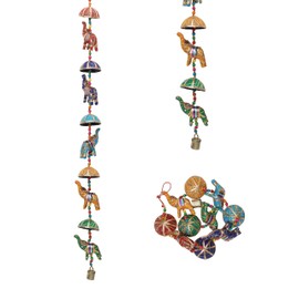 Single Colorful Door Hanging 5 Fabric Elephant String for Christmas Festival Decoration Home Wall Temple Bedroom Kids Room Home Party New year Decor Gifting Ideas (Size:- 34" / 2.80 Feet's Approx.)