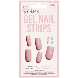 Ardell Nail Addict Gel Nail Strips - Peony Dreams, Cures with LED/UV Lamp, Lasts Up to 14 Days, 1-Pack