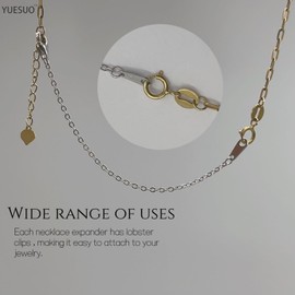 YUESUO 925 Silver Necklace Extender Bracelet Extender Silver Bracelet Extender Convenient and Durable without Rust 3 Pieces (Silver)