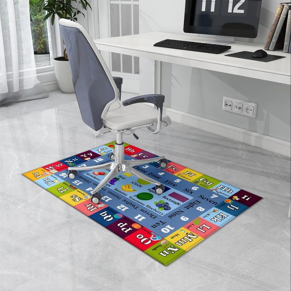 Interactive Kids Play Carpet 2.6x3.9 Feet, Slip-Resistant Area Rug with