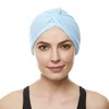Beemo Polyester Twisted Pleated Turban Head Cover - Light Blue