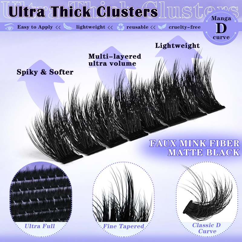 Lash Clusters with Spikes 300D Manga Volume Lash Clusters Evil