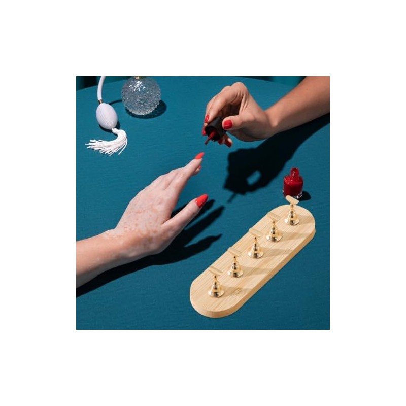 2 juegos de soporte de exhibición de uñas de madera,