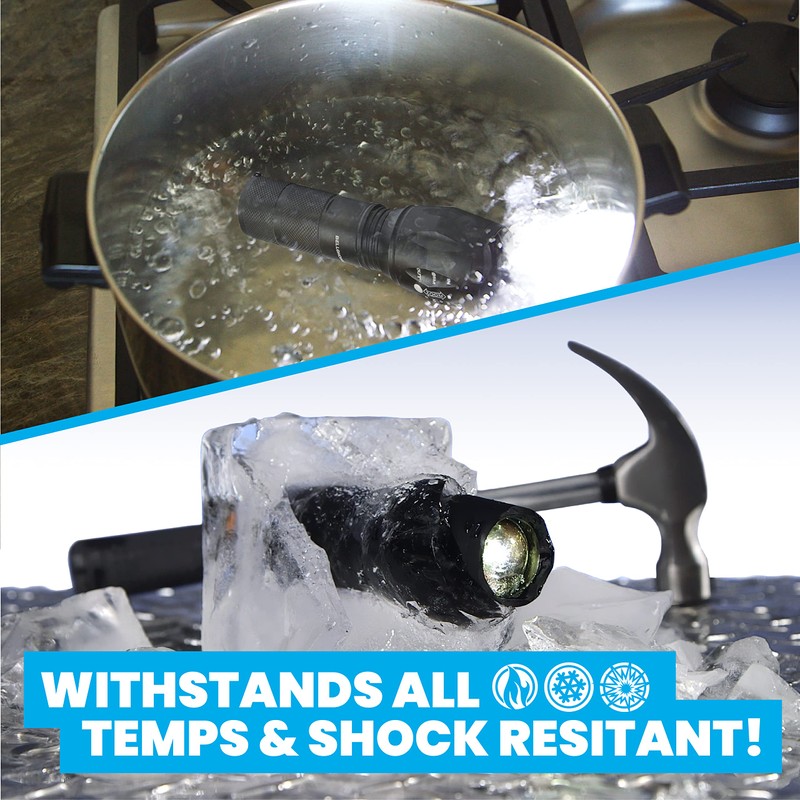 TacLight 3 Pk Tactical Flashlights High Lumens 40x Brighter than