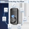 Ulecoce Fingerprint Keypad Deadbolt with Handle Set, Keyless Entry Door