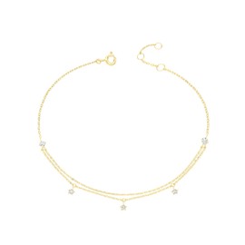 Beautiful 9 Carat (375) Gold Women's Charm Bracelet with Zirconia 18 cm WJS34983, 18 cm, Precious metal, Cubic Zirconia